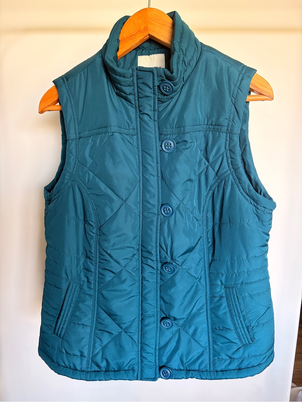 Sonoma Teal Green Sherpa-Lined Quilted Vest Size M